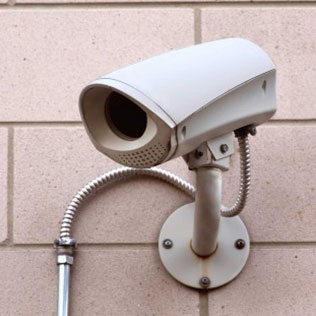 white surveillance camera