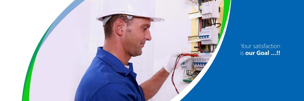 man dressed in a blue shirt, white gloves and white hard hat adjusting telecom equipment